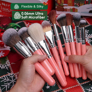 34 Piece Goat and Horse Hair Makeup Artist Brush Set with Large Holder