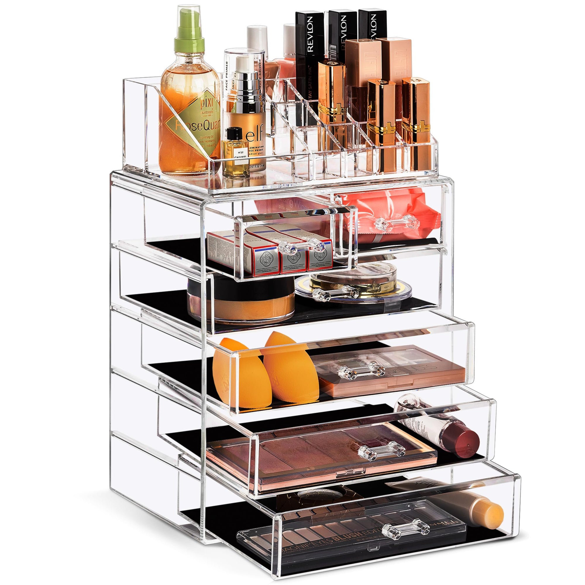 Acrylic Cosmetic Makeup and Jewelry Storage Case Display