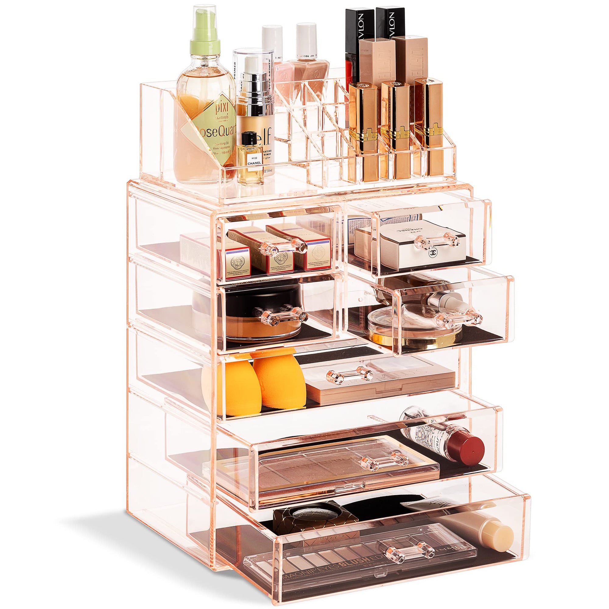 Acrylic Cosmetic Makeup and Jewelry Storage Case Display