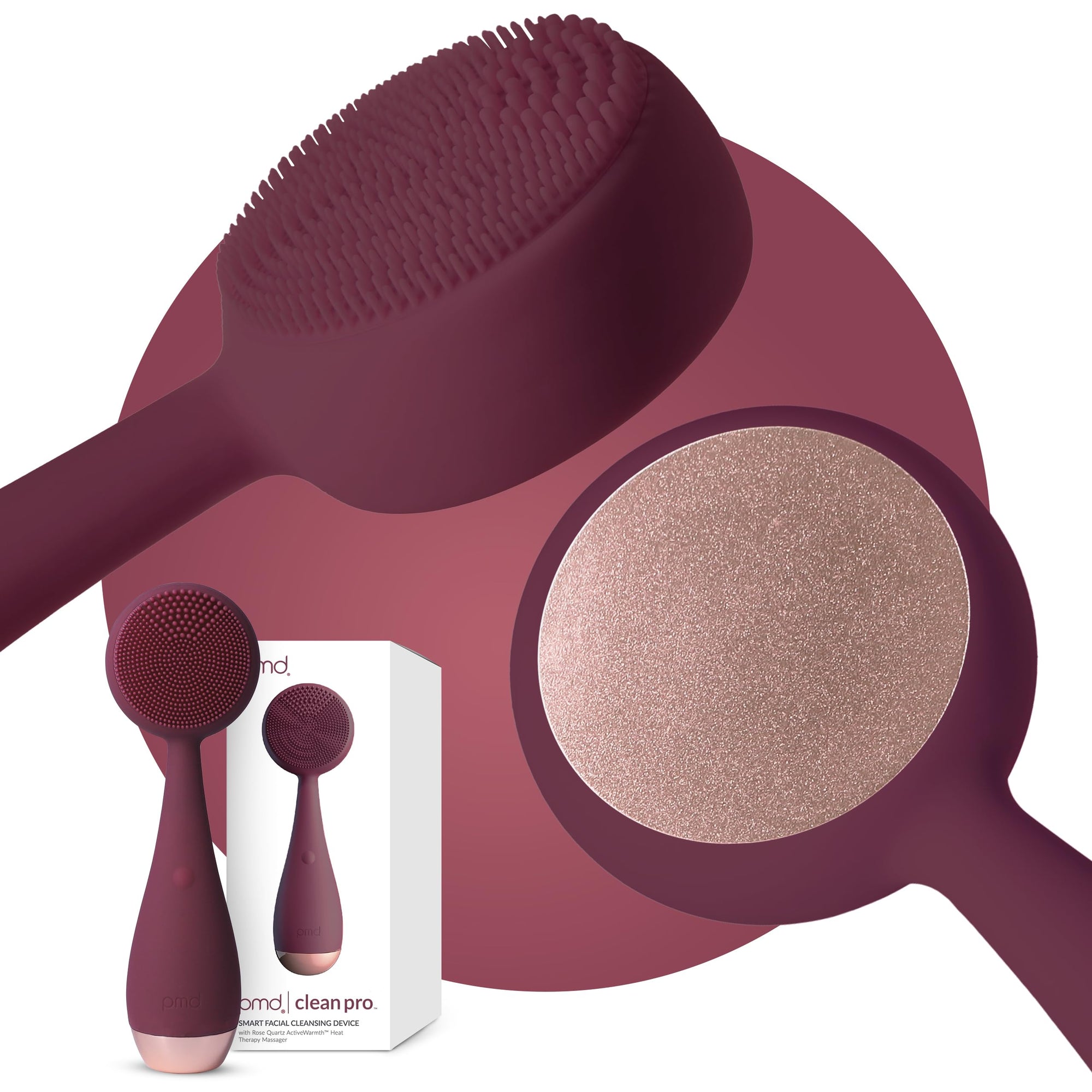 Heated Silicone Facial Cleansing Brush with Metal Massager