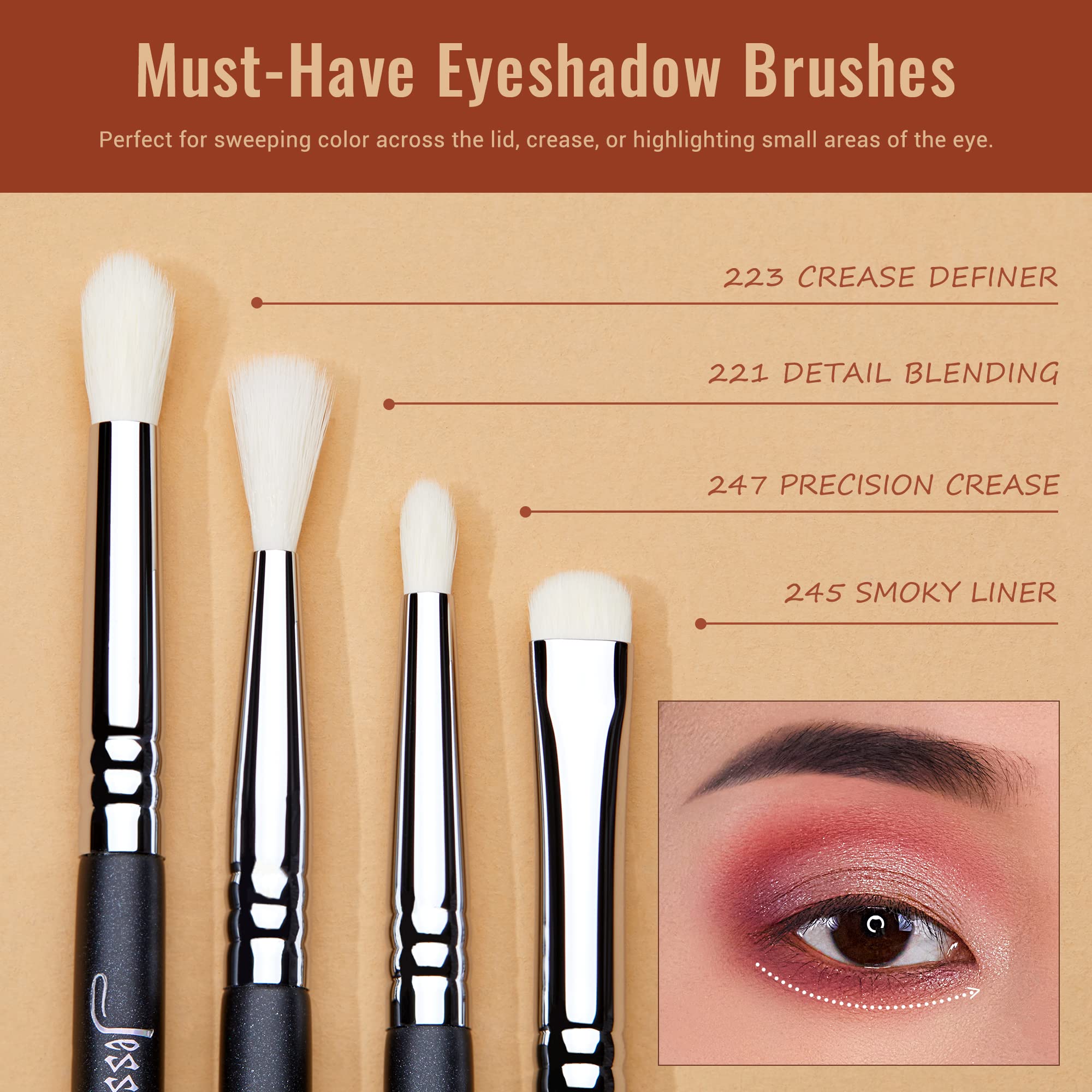 Premium Synthetic Eyeshadow Brush Set for Professional Makeup
