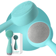 Heated Silicone Facial Cleansing Brush with Metal Massager