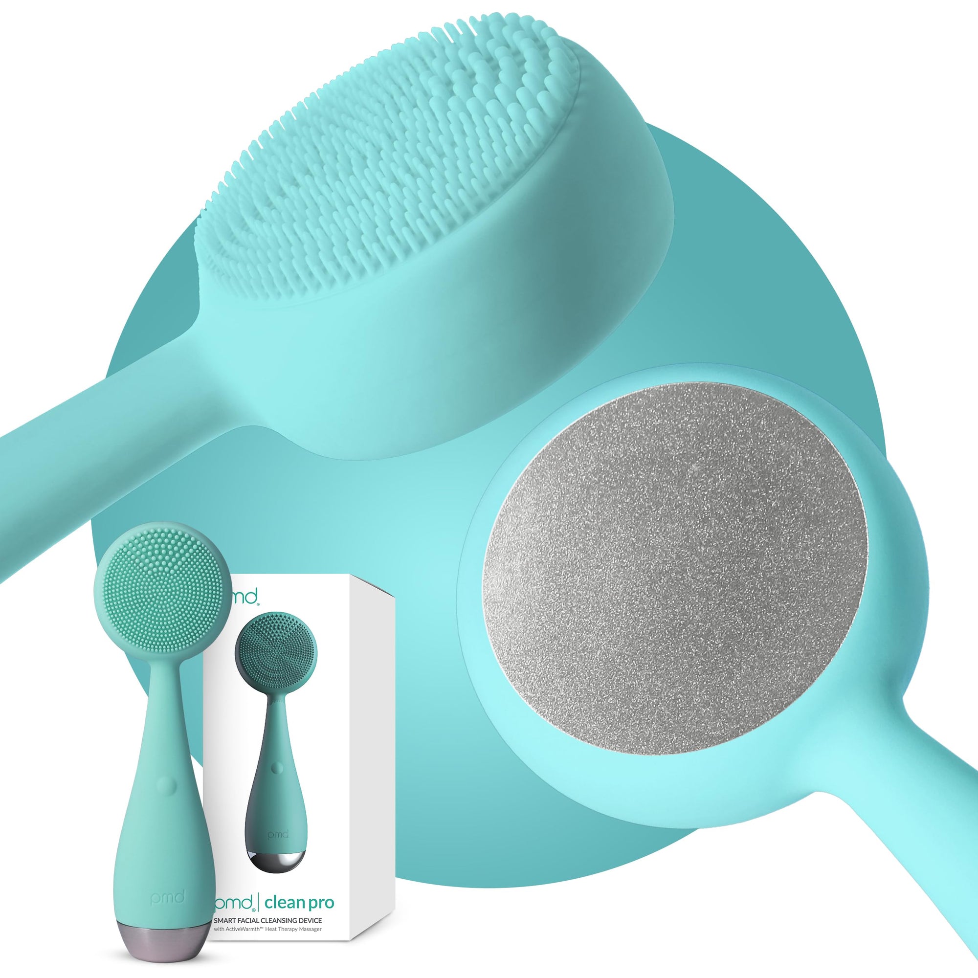 Heated Silicone Facial Cleansing Brush with Metal Massager