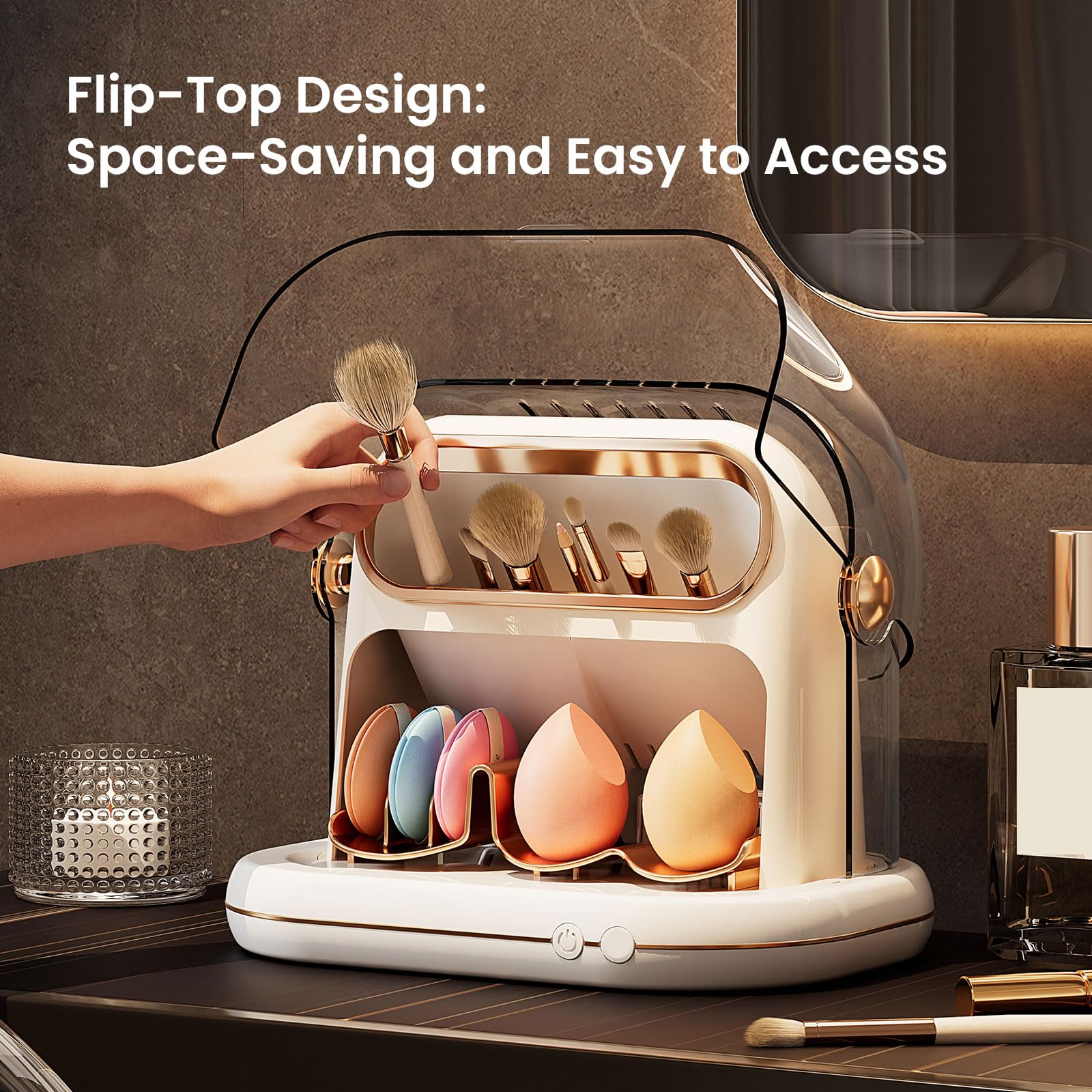 Automatic Electric Makeup Brush Dryer Storage and Cleaning Tool
