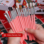 34 Piece Goat and Horse Hair Makeup Artist Brush Set with Large Holder