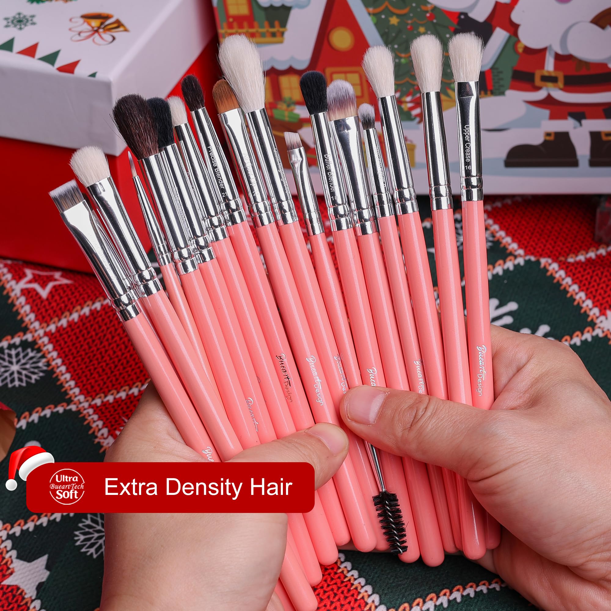 34 Piece Goat and Horse Hair Makeup Artist Brush Set with Large Holder