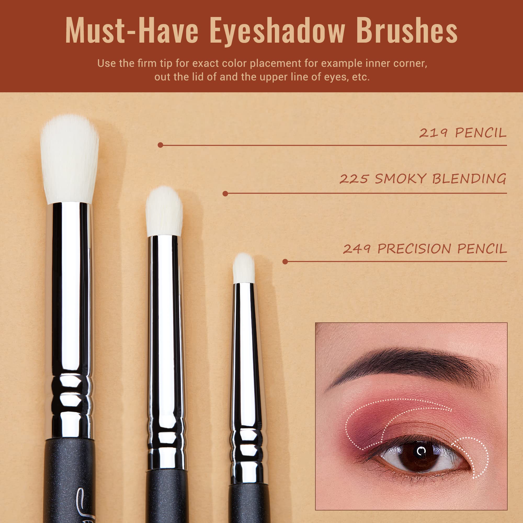 Premium Synthetic Eyeshadow Brush Set for Professional Makeup