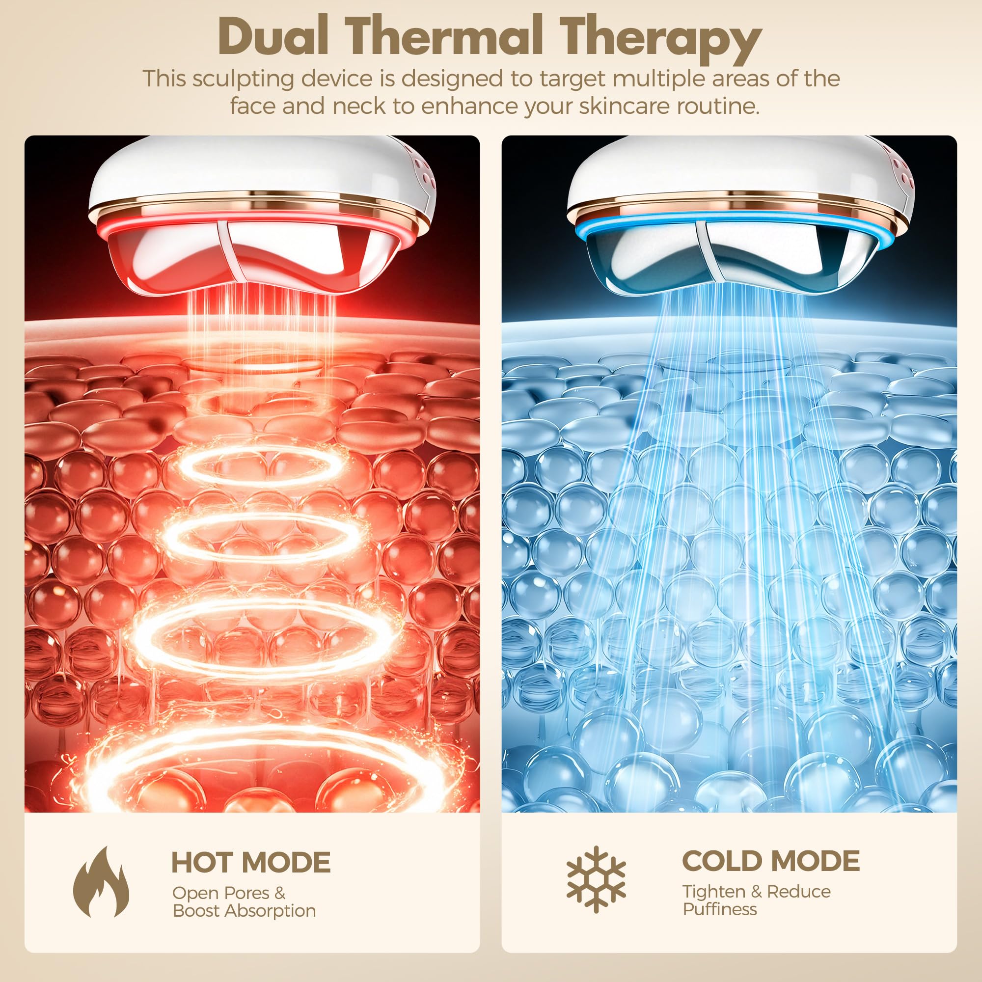7 in 1 Red Light Face Neck Massager with Heat Cold Depuffing