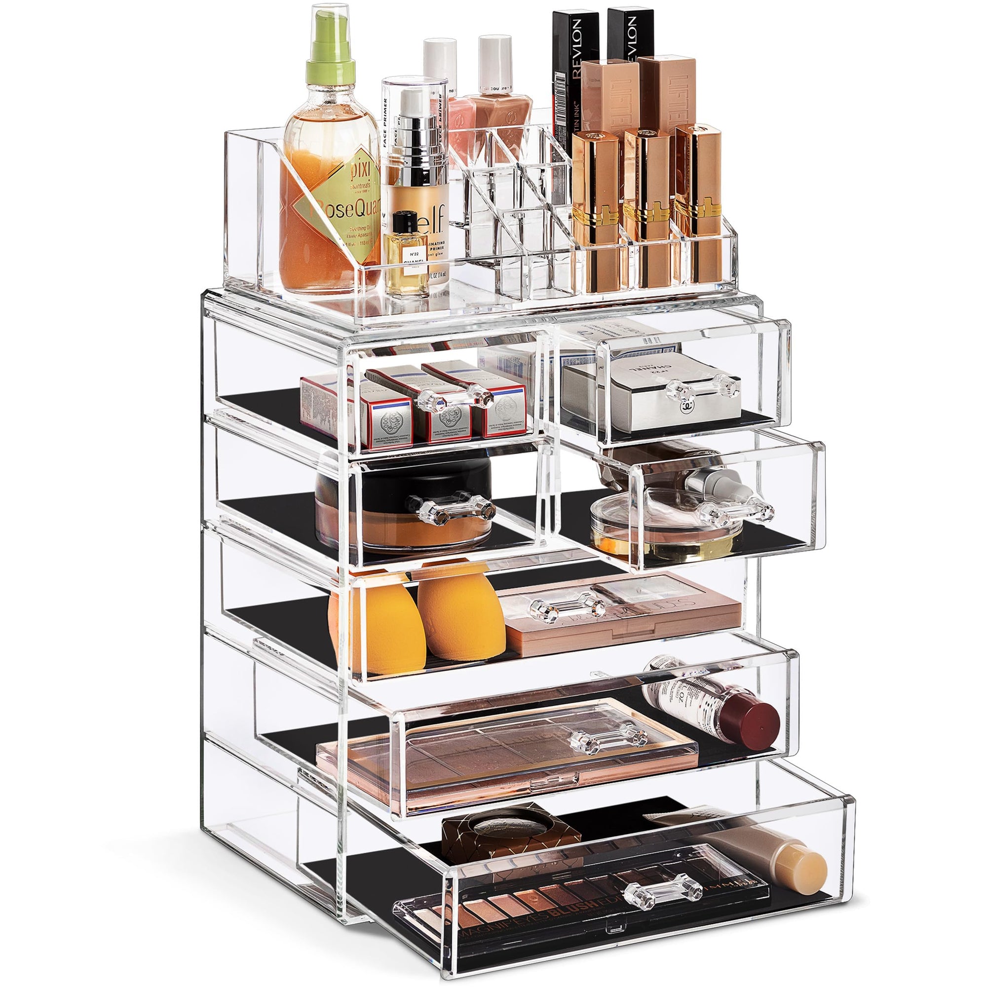 Acrylic Cosmetic Makeup and Jewelry Storage Case Display