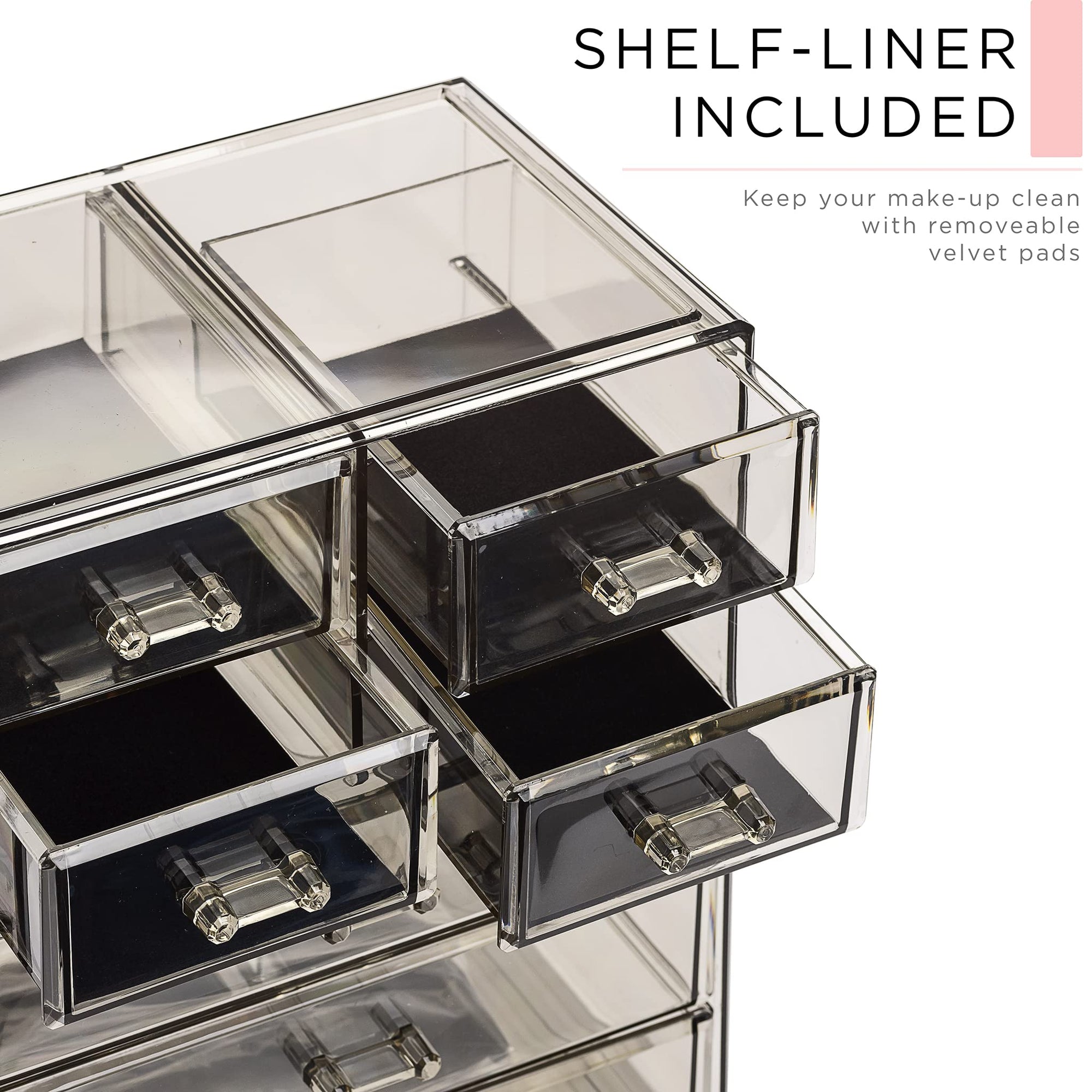 Acrylic Cosmetic Makeup and Jewelry Storage Case Display