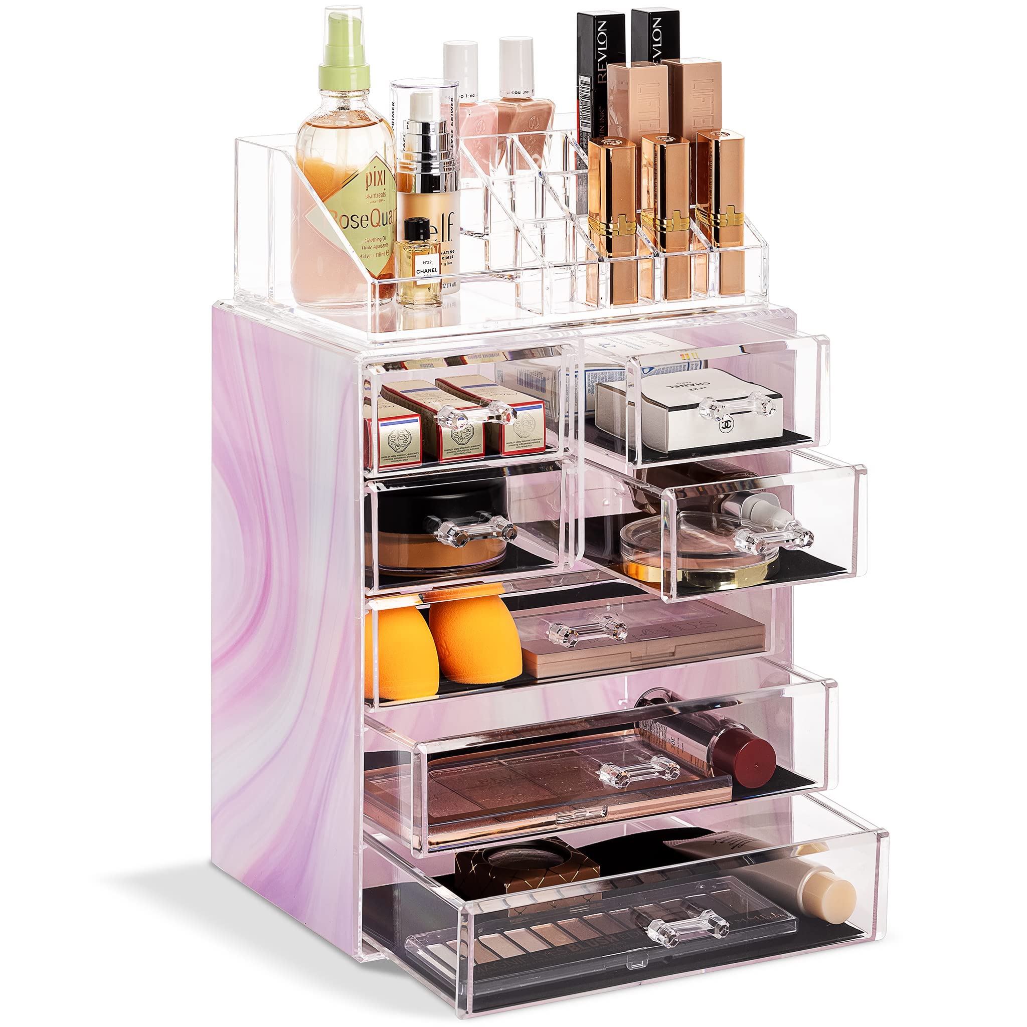 Acrylic Cosmetic Makeup and Jewelry Storage Case Display
