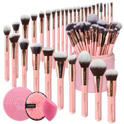 34 Piece Goat and Horse Hair Makeup Artist Brush Set with Large Holder