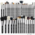 34 Piece Goat and Horse Hair Makeup Artist Brush Set with Large Holder