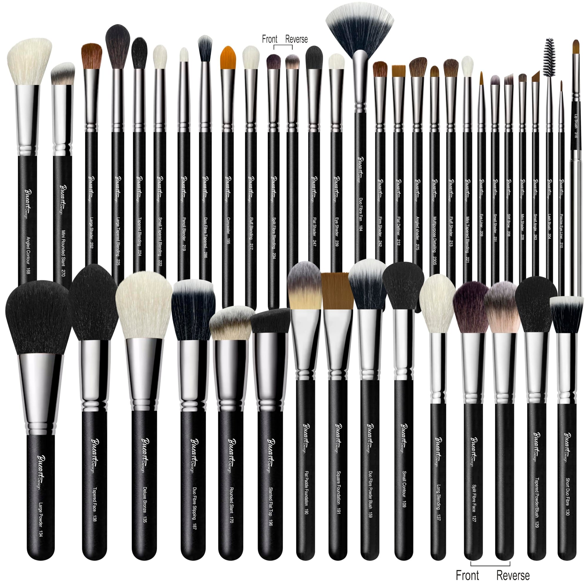 34 Piece Goat and Horse Hair Makeup Artist Brush Set with Large Holder