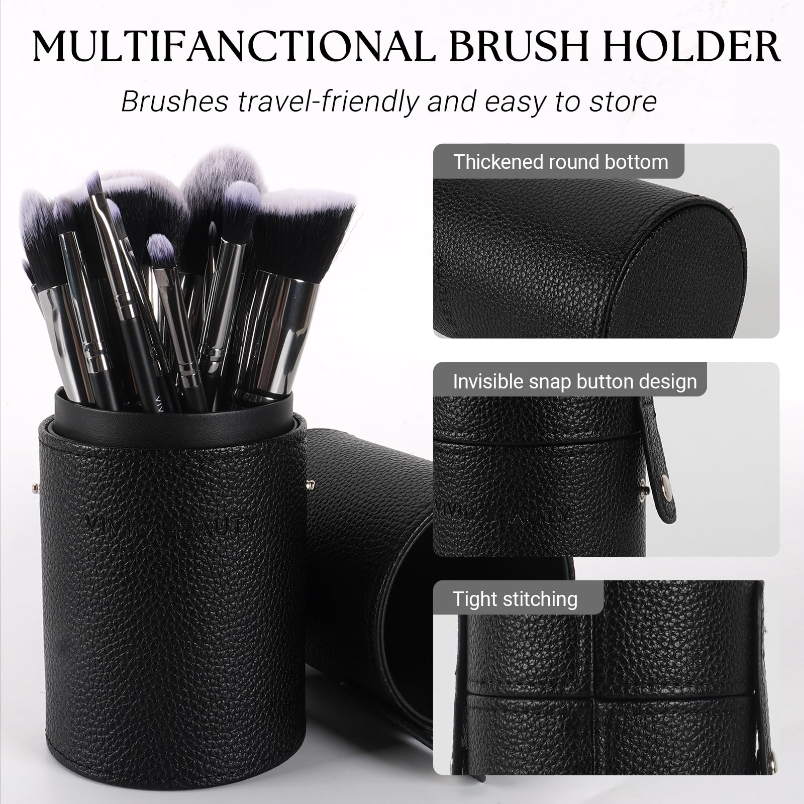 18 Piece Makeup Brush Set with Travel Holder Case