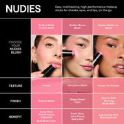 Three in One Matte Blush Stick for Cheeks Eyes Lips Cream Powder Blur