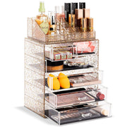 Acrylic Cosmetic Makeup and Jewelry Storage Case Display