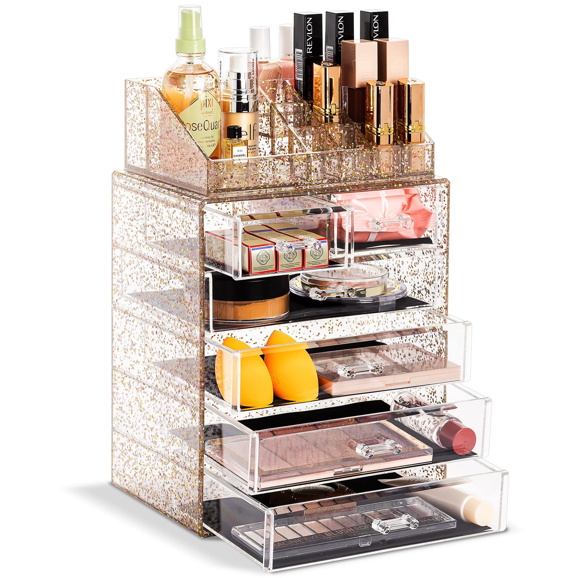 Acrylic Cosmetic Makeup and Jewelry Storage Case Display