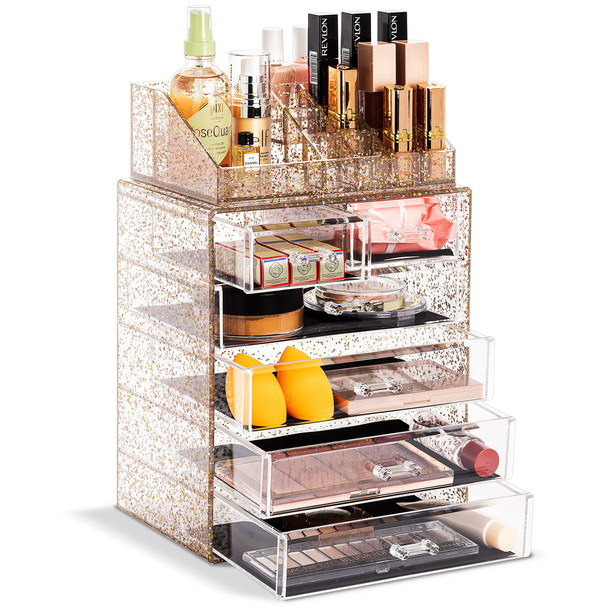 Acrylic Cosmetic Makeup and Jewelry Storage Case Display