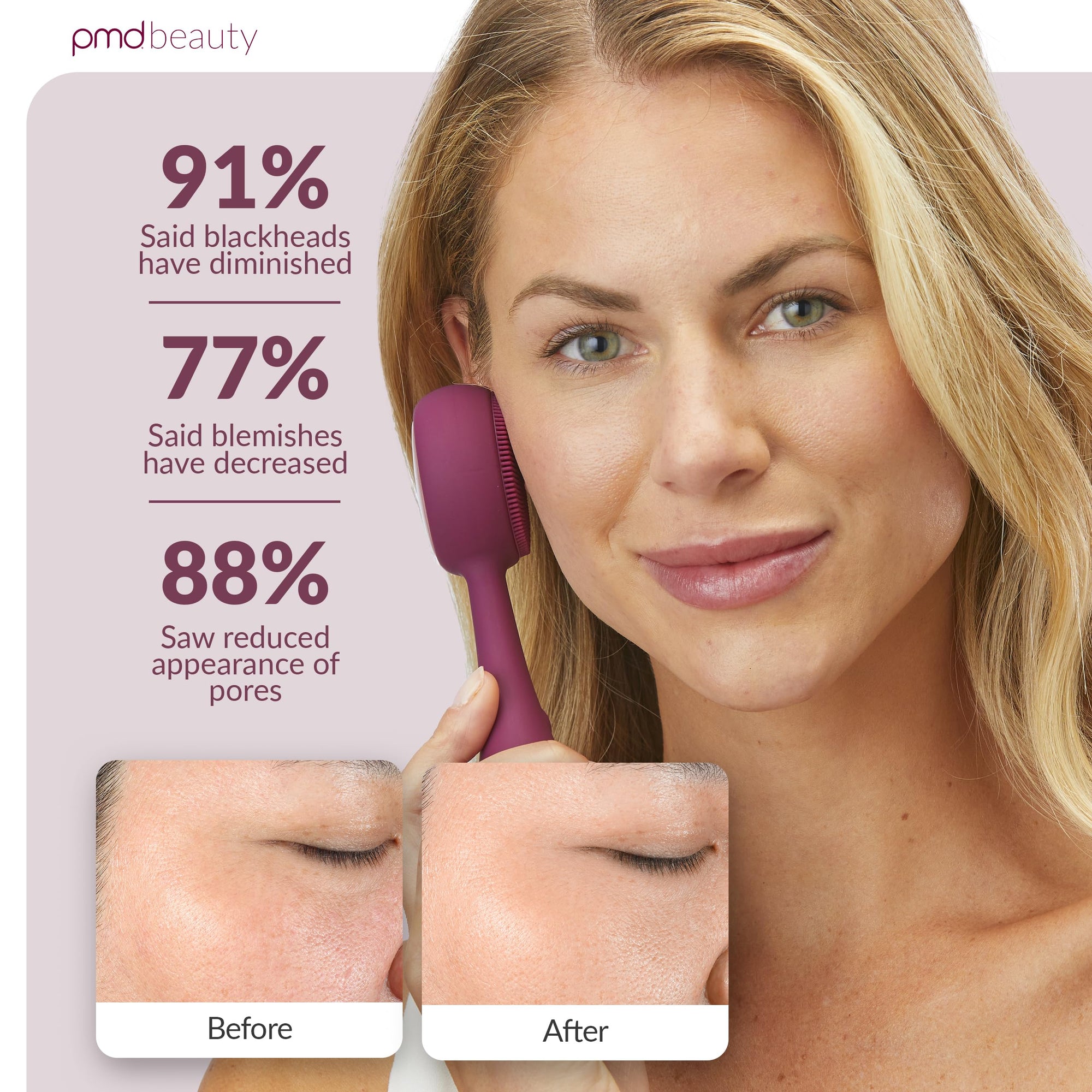Heated Silicone Facial Cleansing Brush with Metal Massager
